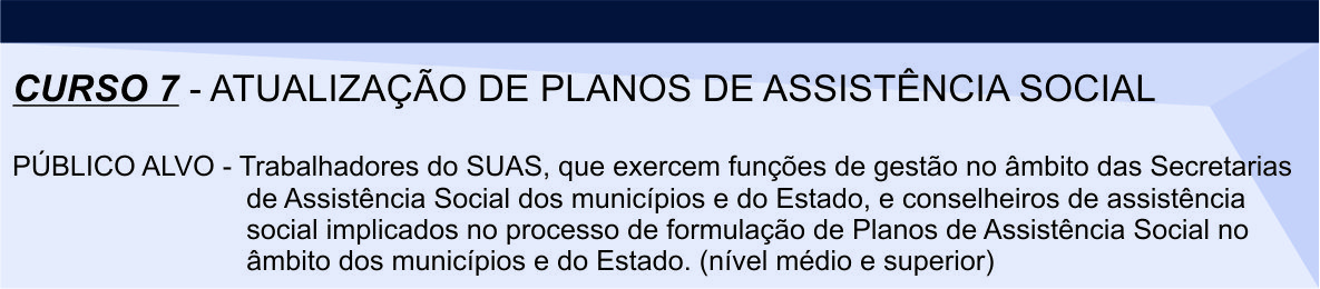 Curso 7 - Atualização de planos de assistência social